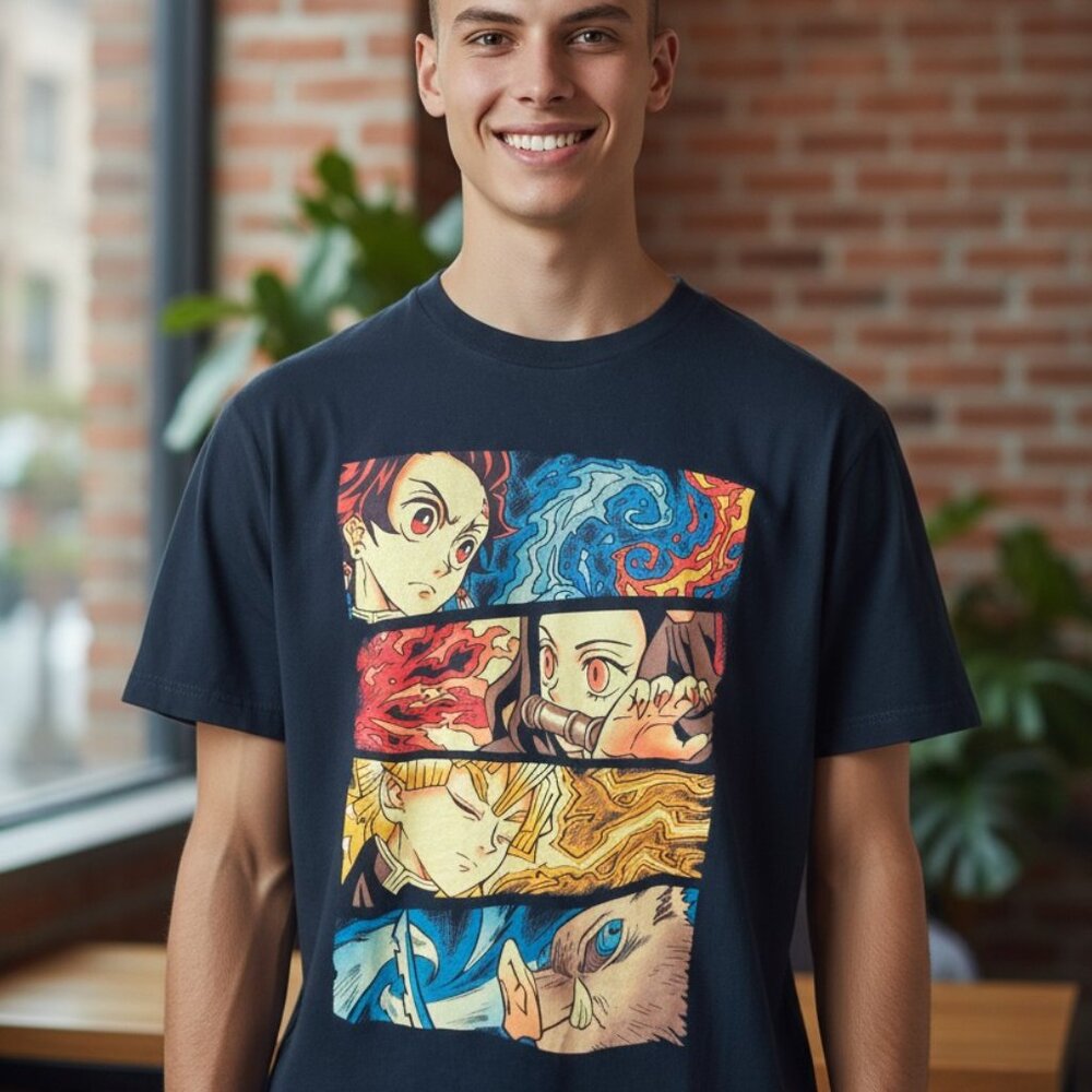 Canvas  Demon Slayer Kimetsu  Anime T-Shirt Sz XL